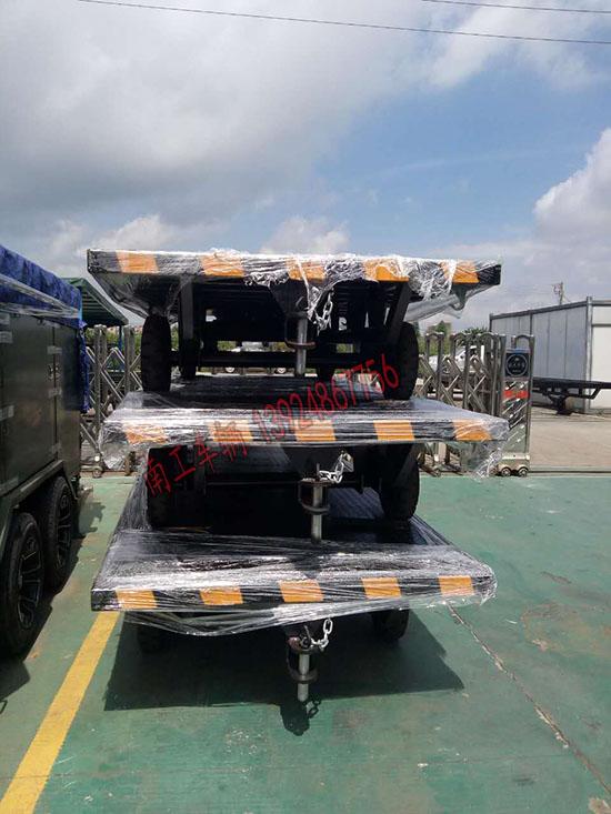 車間倉庫碼頭用3噸平板拖車