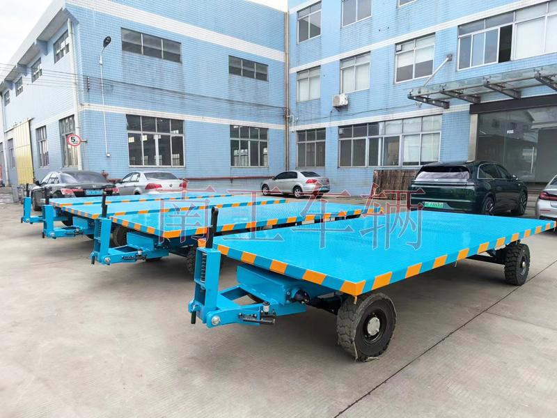 6噸平板拖車藍色 帶減震帶剎車工具拖車